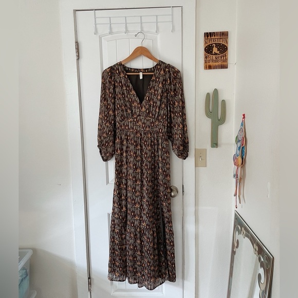 Size M Gentle Fawn Beatrice Dress Olive Glimmer EUC Holiday, Photoshoot $158 - Picture 3 of 8